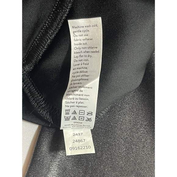 SPANX Leggings Womens Small Black Faux Leather High‎ Waist Stretch Slimming 2437 - Picture 5 of 8